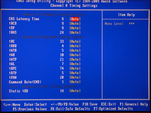 Gigabyte H55M-UD2H настройки памяти 3