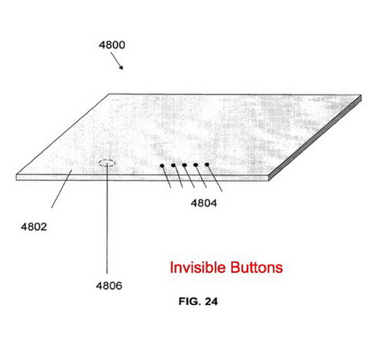 Invisible buttons patent