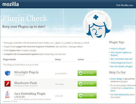 Mozilla обновила сервис Plugin Check