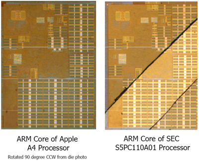 Процессоры Apple A4 и Samsung S5PC110A01