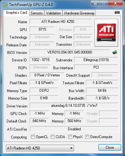 ECS A885GM-A2 разгон GPU 1