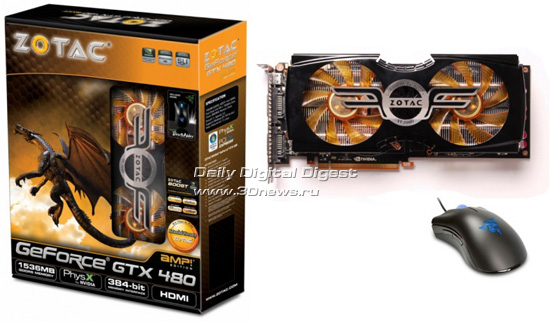 ZOTAC GeForce GTX 480 AMP! Edition with Razer DeathAdder Limited Edition Bundle