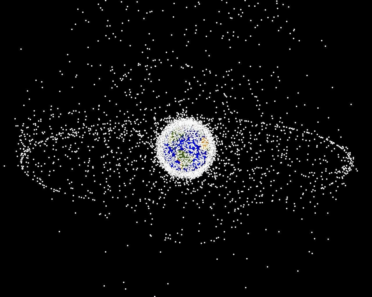 Распределение космического мусора в околоземном пространстве