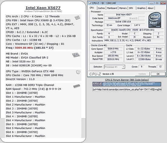 Результаты разгона Intel Xeon X5677