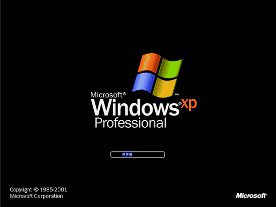 Экран загрузки Windows XP