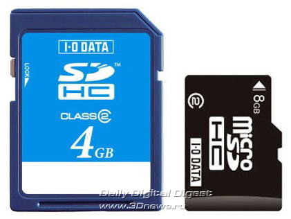 I-O DATA Class 2 SDHC and microSDHC Cards