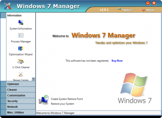 Windows 7 Manager 2.07: оптимизатор для "семерки" Windows7manager