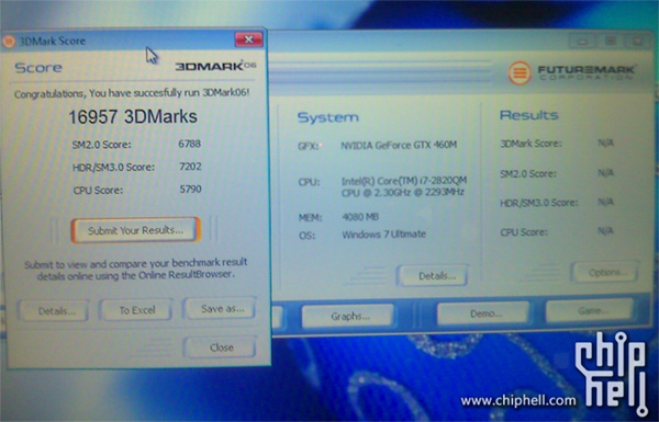 Ноутбук Alienware M17X R3 покорил 20000 в 3DMark’06