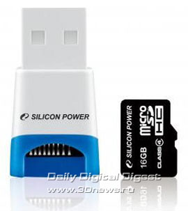 Silicon Power Stylish USB Reader & microSD/SDHC Combo Pack