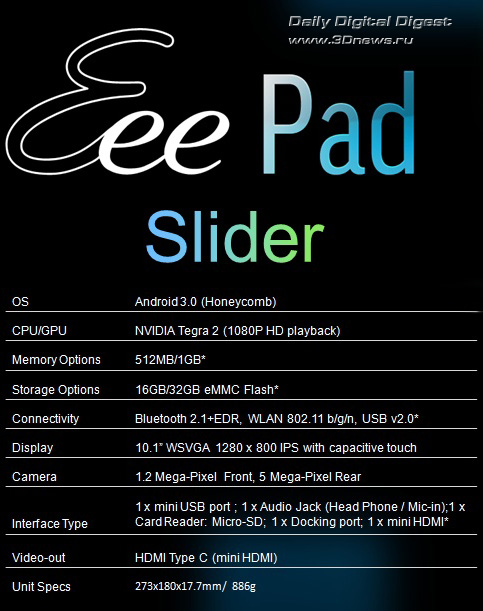 ASUS Eee Pad Slider