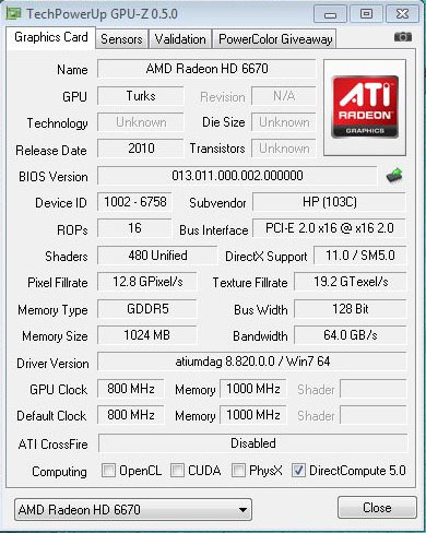 Характеристики и производительность Radeon HD 6670/6570