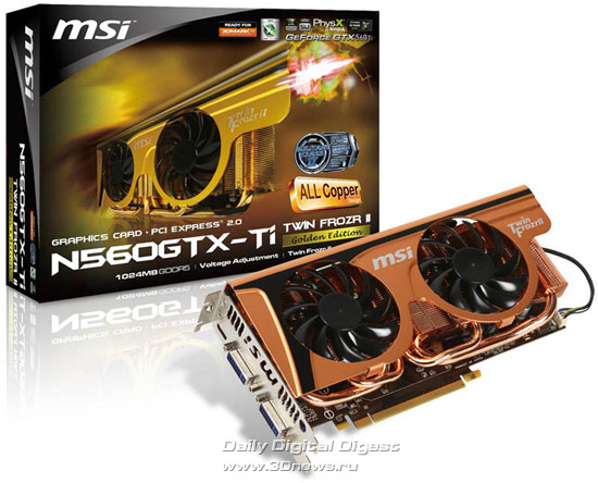 MSI N560GTX-Ti Twin Frozr II Golden Edition