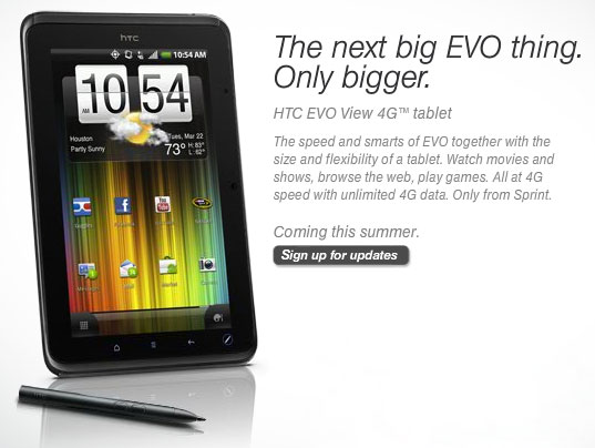 Планшет HTC EVO View 4G