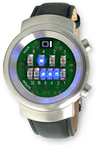 LED Binary Watch - бинарные часы для гиков.
