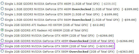 Origin PC ��������� GTX 580M �� $313 ������ ��� Radeon HD 6990M