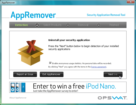 AppRemover 2.2.19.1: удаление следов антивирусного ПО App