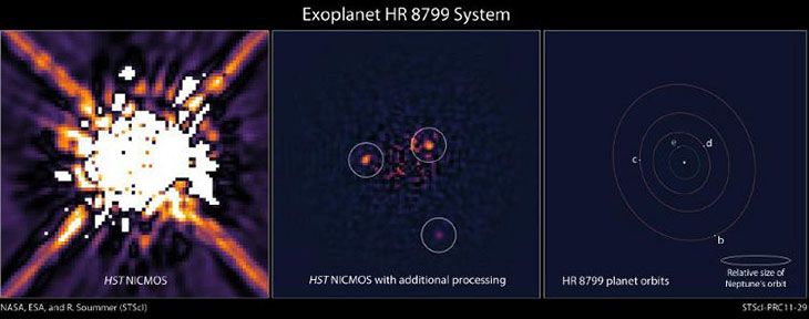 ����������� ������ HR 8799, ��������� ���������� Hubble � 1998 ����