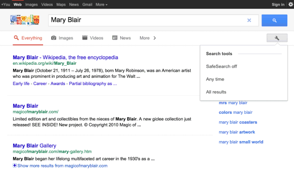 Новый интерфейс поиска Google