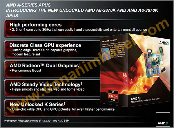 AMD A8-3870K/A6-3670K Black Edition APUs