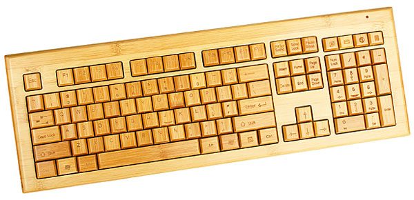 USB Full Bamboo Wireless Keyboard with Mouse