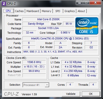 ASRock Z68M-ITX/HT штатная частота