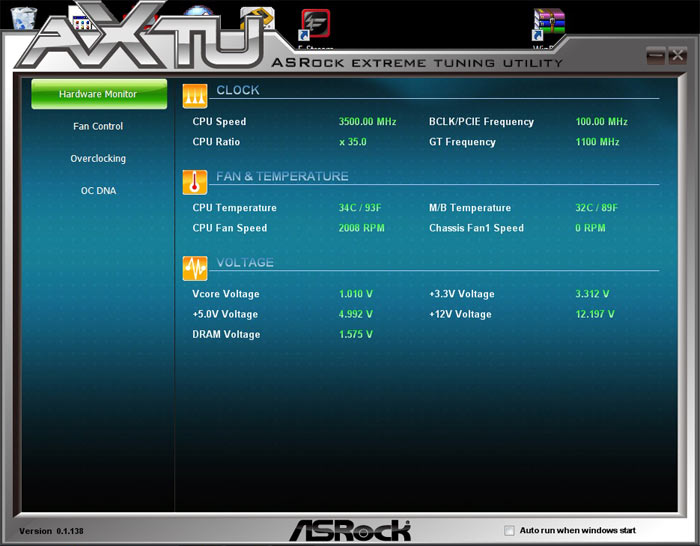 ASRock Z68M-ITX/HT системный мониторинг 3