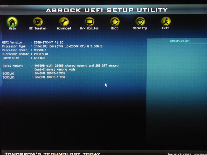 ASRock Z68M-ITX/HT BIOS