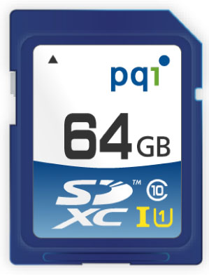 PQI 64GB Class 10 SDXC UHS-1 Card