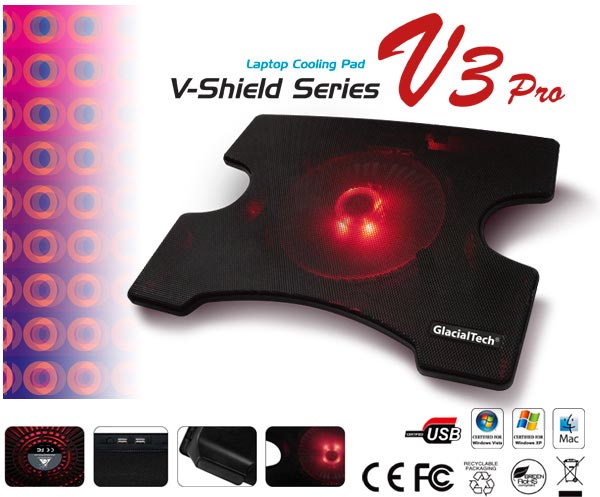 GlacialTech V-Shield Series V3Pro Laptop Cooling Pad