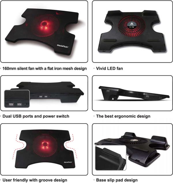 GlacialTech V-Shield Series V3Pro Laptop Cooling Pad