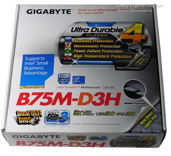 Gigabyte B75M-D3H упаковка