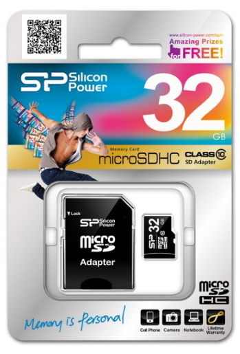 Silicon Power 32GB microSDHC Class 10 Memory Card