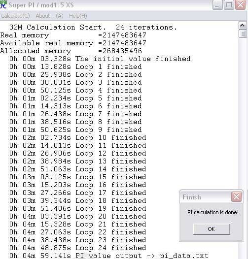 ������� ����������� � Core i7-3770K: ������ � Super Pi 32M