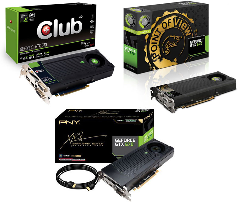 Club 3D/Point of View/PNY GeForce GTX 670