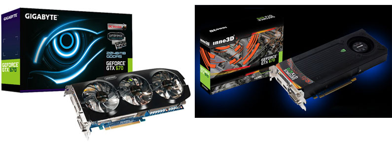GIGABYTE/Inno3D GeForce GTX 670