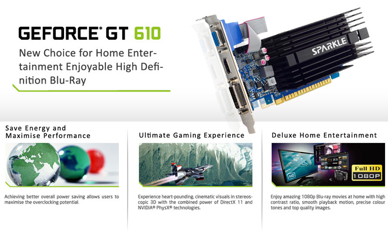 SPARKLE GeForce GT 610 1G D3 P