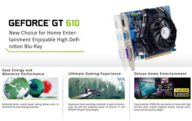 SPARKLE GeForce GT 610 2G D3 AC / GeForce GT 610 1G D3 AC