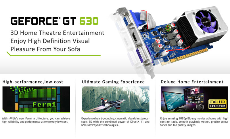 SPARKLE GeForce GT 630 2G D3 / GeForce GT 630 1G D3