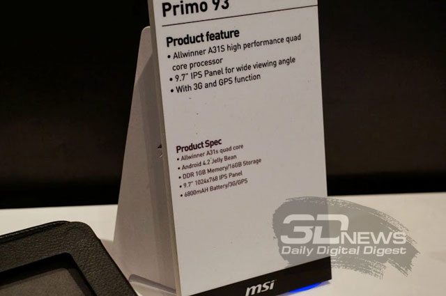 Computex 2013: MSI Primo 93 — планшет с 9,7” IPS-дисплеем 