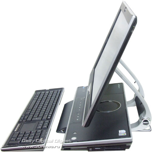 Dell XPS M2010. Вид справа с отстёгнутой клавиатурой