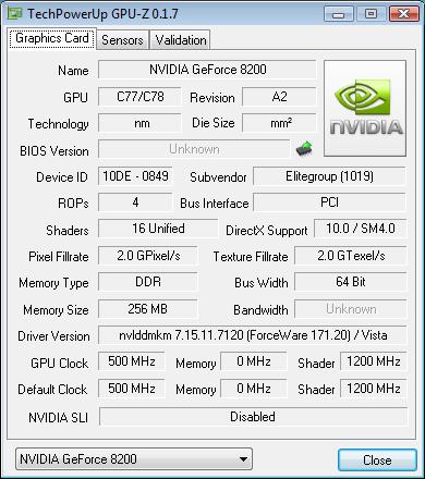  NVIDIA GeForce 8200 