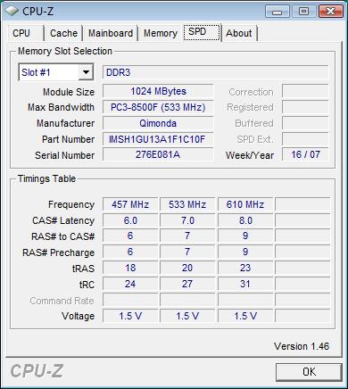  Qimonda PC3-8500 SPD 