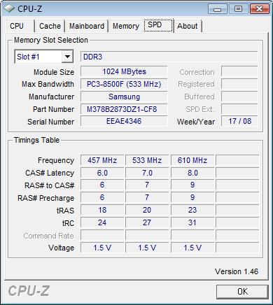 Samsung DDR3 SPD