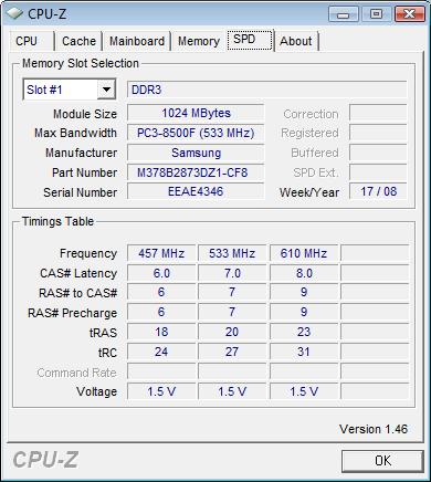  Samsung DDR3 SPD 