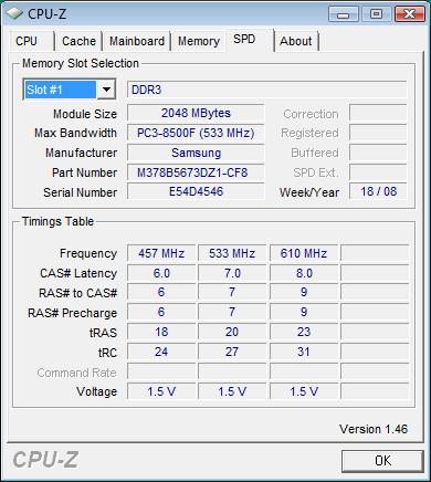 Samsung DDR3 SPD 1