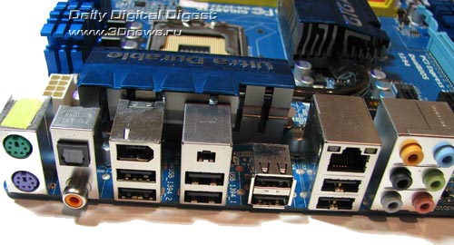 Gigabyte EP45-UD3R задняя панель