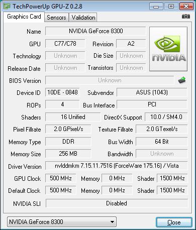 NVIDIA GeForce 8300 GPU-Z