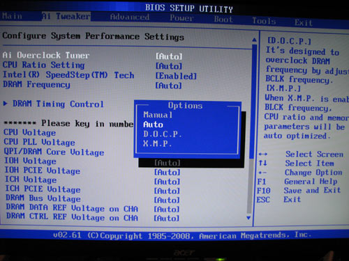 ASUS P6T Deluxe настройки разгона 3