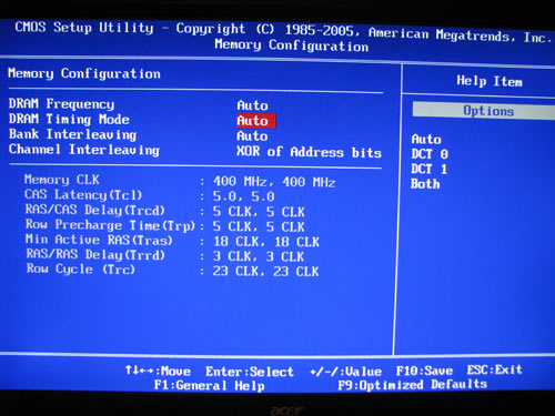 ECS A780GM-A Ultra настройки памяти 2