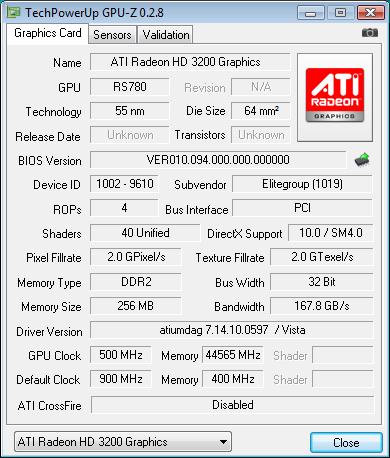  ECS A780GM-A Ultra разгон GPU 